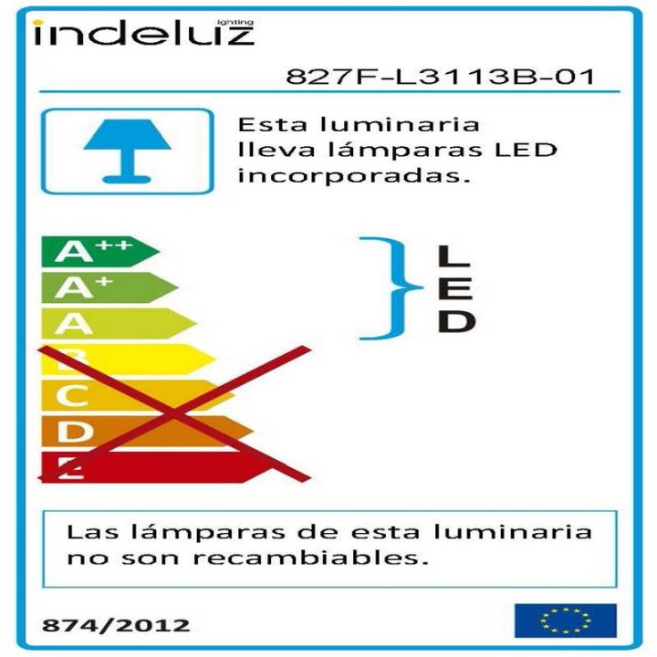 NOK4 Lámpara empotrable LED 12,8W 3000K 1430LM Bl INDELUZ 827F-L3113B-01