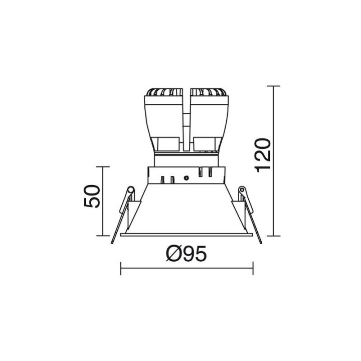NOK4 Lámpara empotrable DALI LED 12,8W 3000K 1460LM Bl INDELUZ 827H-L33RDB-01