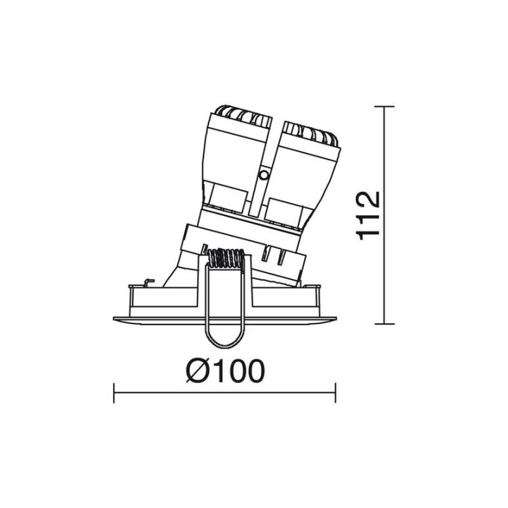 NOK5 Lámpara empotrable PUSH LED 12,8W 4000K 1460LM Bl INDELUZ 828C-L33R1B-01