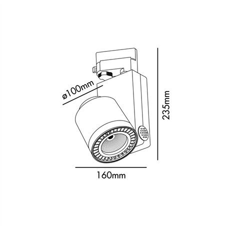 NOK2T Lámpara empotrable TRIM.LED 12,8W 3000K 1460LM Bl INDELUZ 830E-L3313B-01