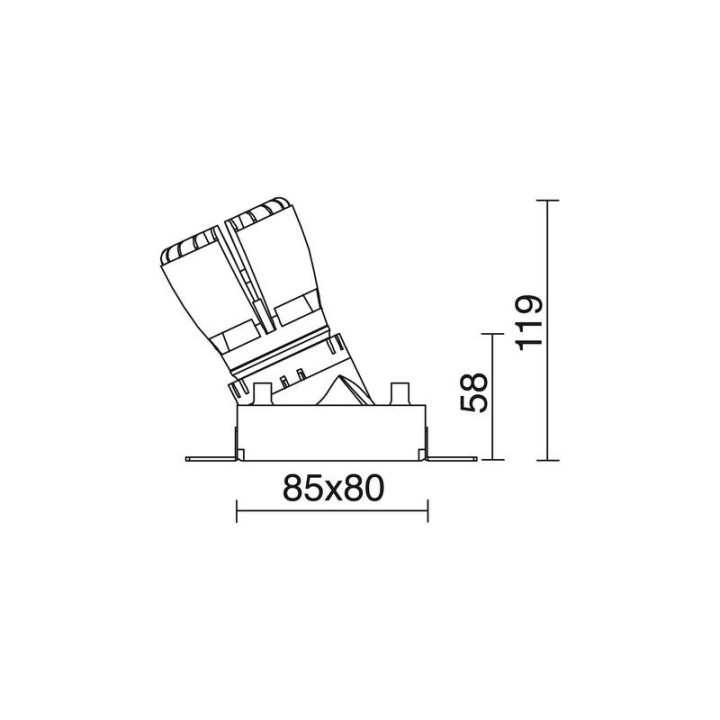 NOK3T Lámpara empotrable TRIMLESS LED7W 3000K 675LM Bl INDELUZ 831A-L3107B-01