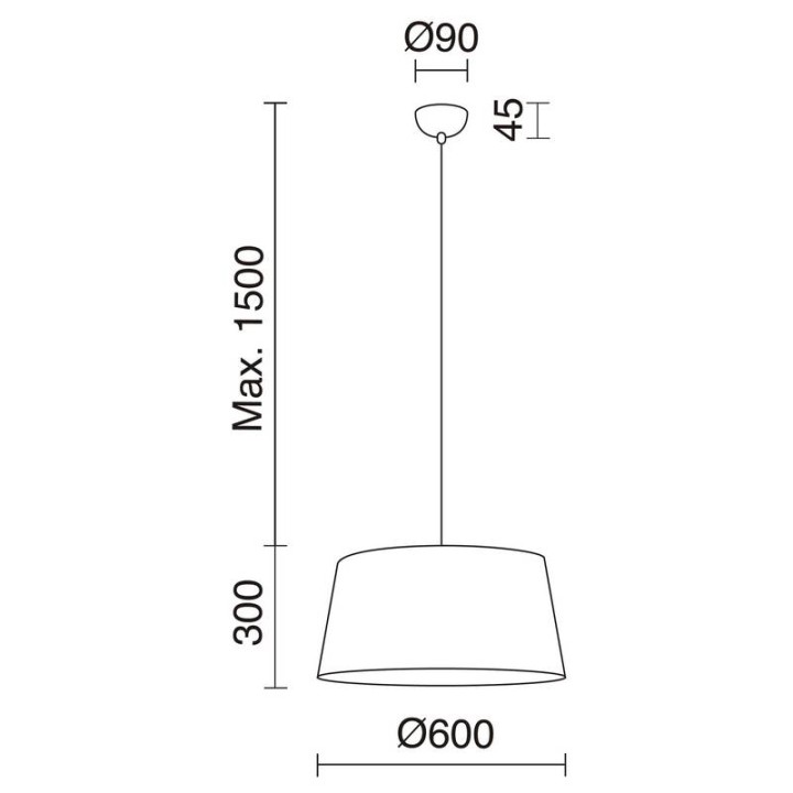 Lámpara colgante SELMA IP20 E27 60W 60cms Oro EXO 840A-G05X1A-56