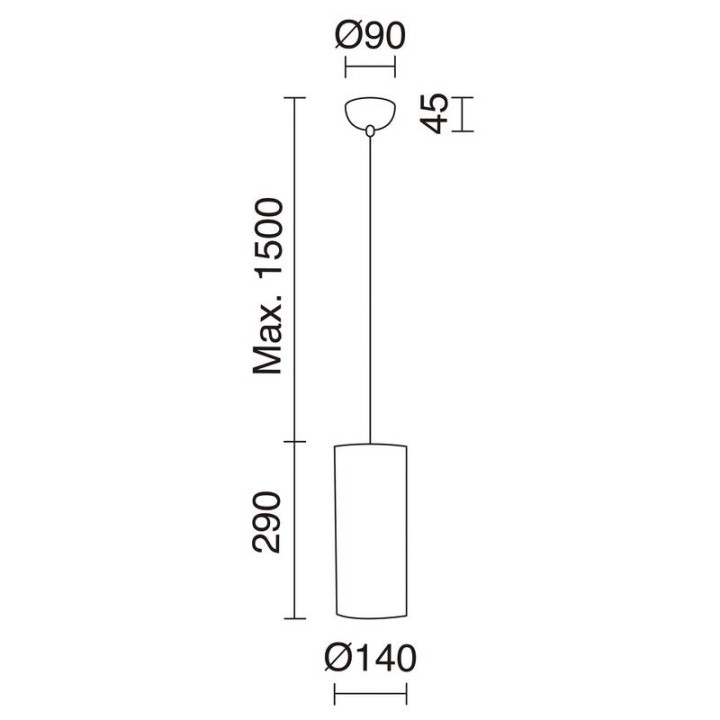 Lámpara colgante SELMA IP20 E27 60W 15cms Plata EXO 840B-G05X1A-55