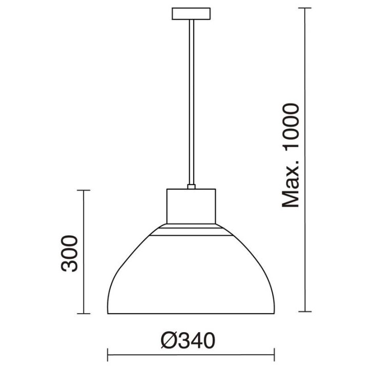 Lámpara colgante LÍRICA IP20 E27 60W Gris EXO 844A-G05X1A-03