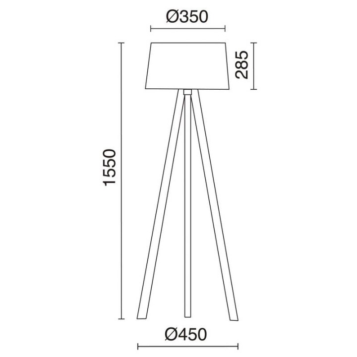 Pie salón LARS IP20 60W Haya EXO 845A-G05X1A-50