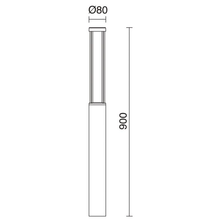 Baliza ADAY IP54 LED 18W 1341lm 3000K Antracita  DOPO 848B-L0118A-04