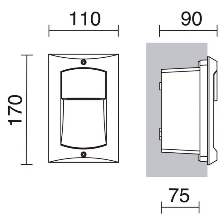 Lámpara empotrable para exterior LARA IP65 LED 4W 117lm Antracita DOPO 854A-L0104A-04