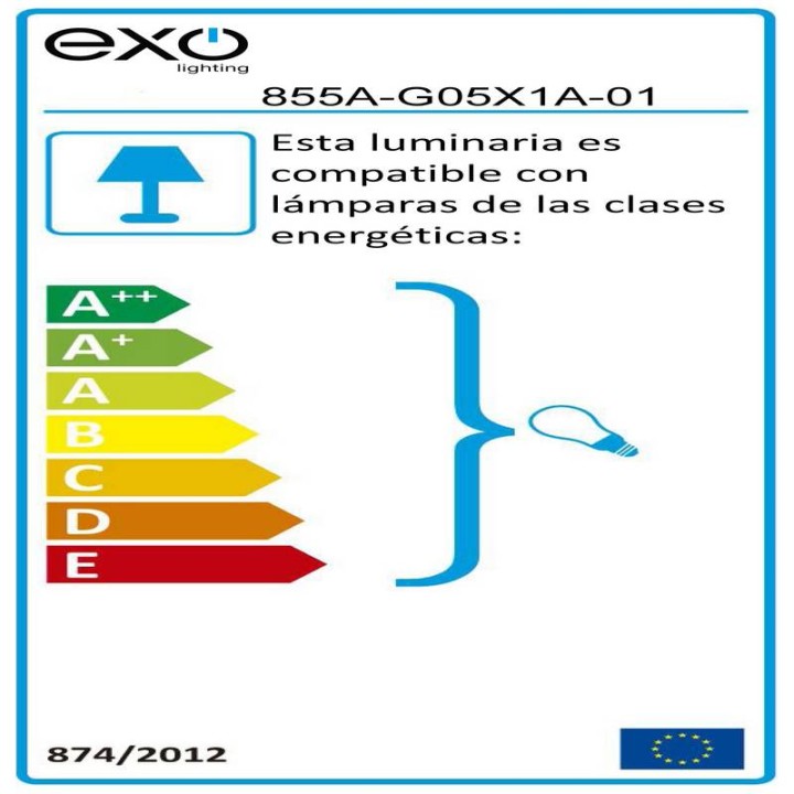 Pie de salón DIAGONAL IP20 E27 máx.13W Blanco EXO 855A-G05X1A-01