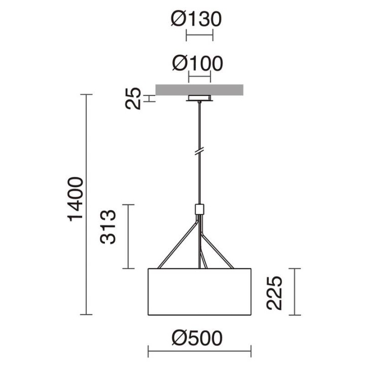 Lámpara colgante DIAGONAL IP20 E27 máx. 13W Cobre EXO 855D-G05X1A-37