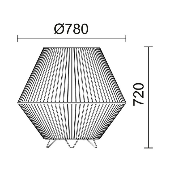 Luminaria de Exterior suelo NELL E27 LED Ø78cm H66cm  Ratán grafito CRISTHER 857A-G05X1A-58