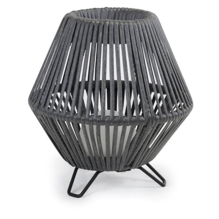 Luminaria de Exterior suelo NELL E27 LED Ø56cm H53cm Ratán Grafito CRISTHER 857B-G05X1A-58