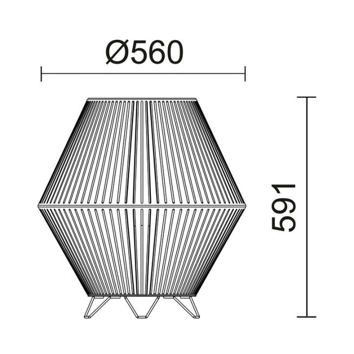 Luminaria de Exterior suelo NELL E27 LED Ø56cm H53cm Ratán Grafito CRISTHER 857B-G05X1A-58