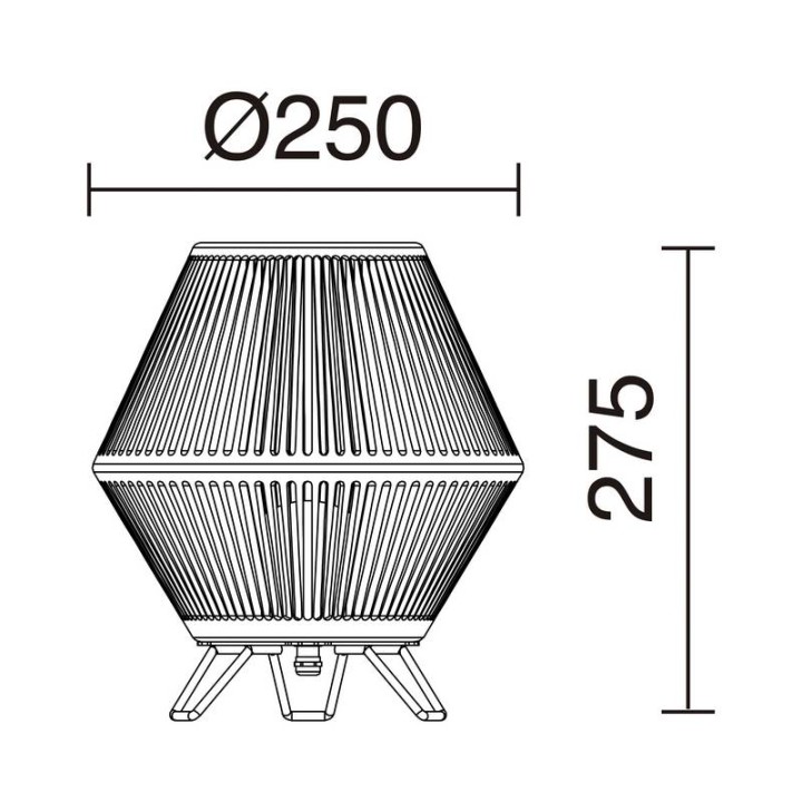 Luminaria de Exterior sobrem.NELL IP65 LED 6W 3000K  Ø25cm H27,5cm Ratán Grafito CRISTHER 857C-L3106B-58