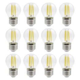 Kit 12 lámparas LED FILAMENT E27 4W 470lm 3000K DOPO 858A-K12-632H-01