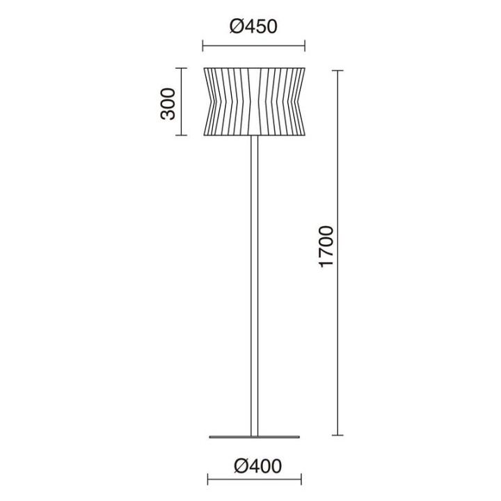 Pie de salón CORA E27 60W Negroo Encintado negro EXO 859B-G05X1A-02-RB