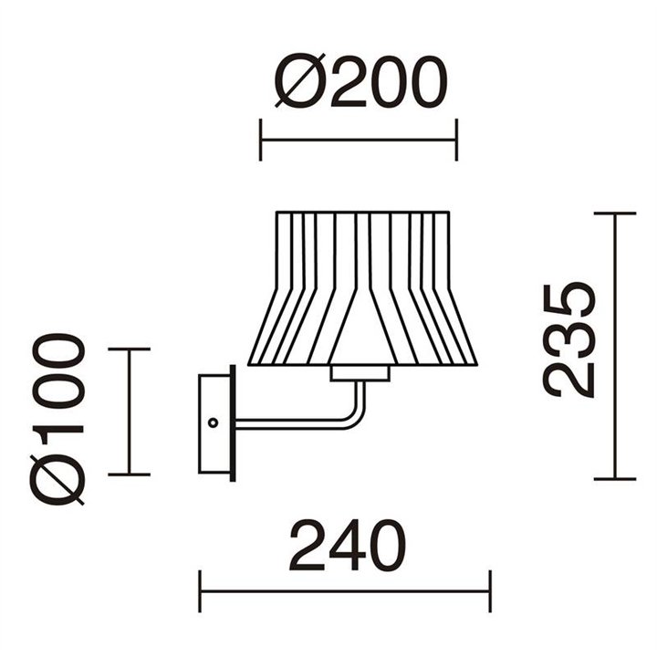 Aplique CORA E27 40W Negro Encintado negro EXO 859D-G05X1A-02-RB