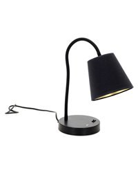 Lámpara de sobremesa MONTECARLO IP20 E27(Ø45) máx. 60W Algodón negro EXO 907A-G05X1A-02-CB