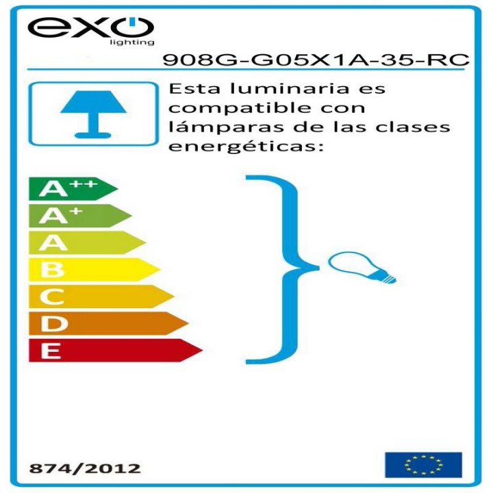 Aplique de pared AMSTERDAM IP20 E27 (Ø45) máx. 40W Encintado beige EXO 908G-G05X1A-35-RC