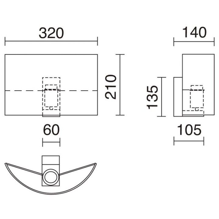 Aplique de pared AMSTERDAM IP20 E27 (Ø45) máx. 40W Algodón blanco EXO 909C-G05X1A-35-CA