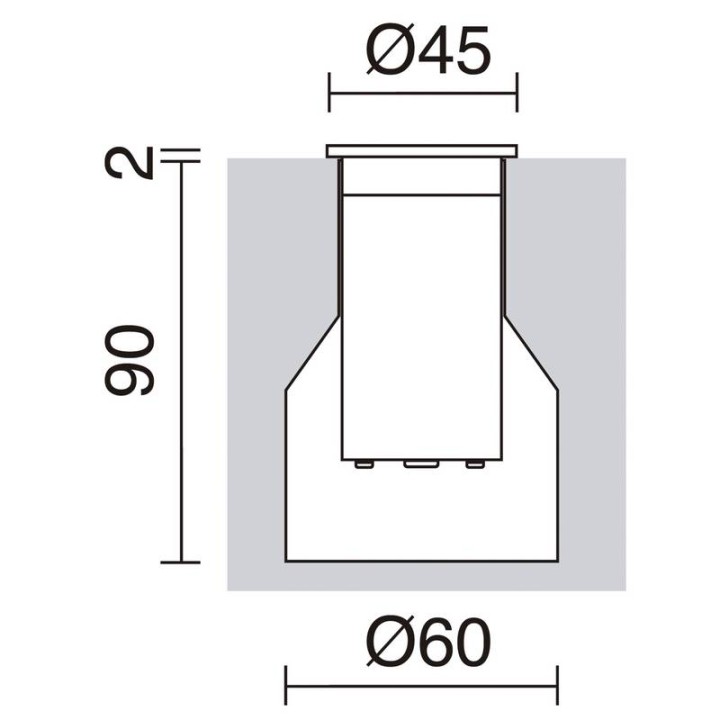 Lámpara empotrable para exterior suelo BERNA LED 0.90W 19Lm 3000K DOPO 912A-L0101F-30