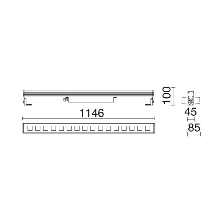Proyector para exterior WALK LED 47W 3000K 5600lm 42º+12º Gris CRISTHER 920D-L3347B-03
