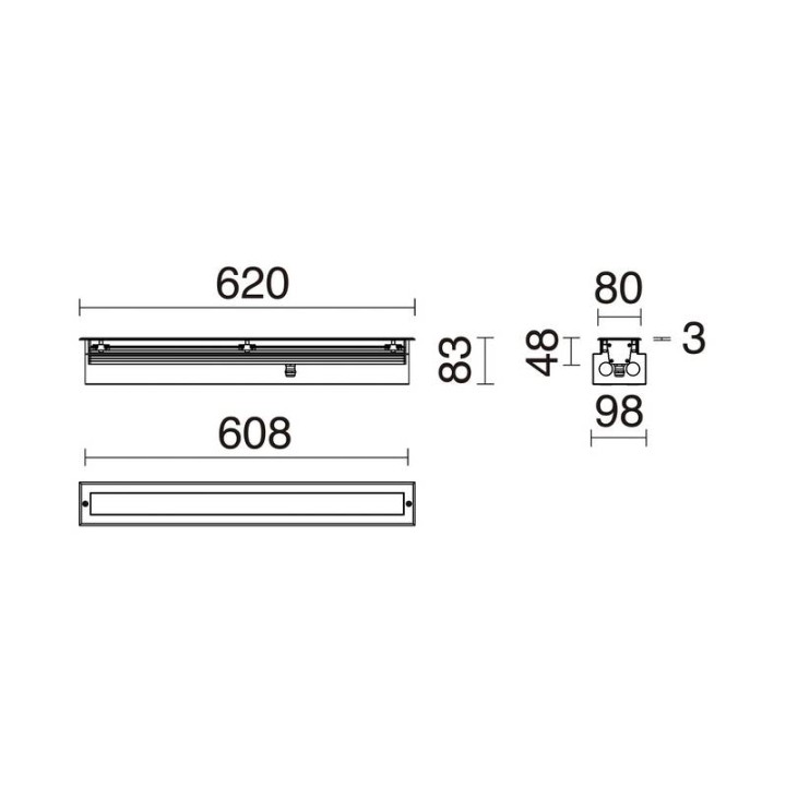 Lámpara empotrable para exterior WALK LED 12W 3000K 1740LM 100º Inox CRISTHER 920G-L3112B-30