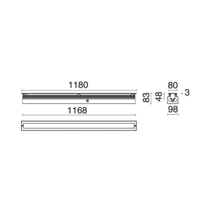 Lámpara empotrable para exterior WALK LED 47W 3000K 5320Lm 14º 42º+12º Inox CRISTHER 920P-L3147B-30