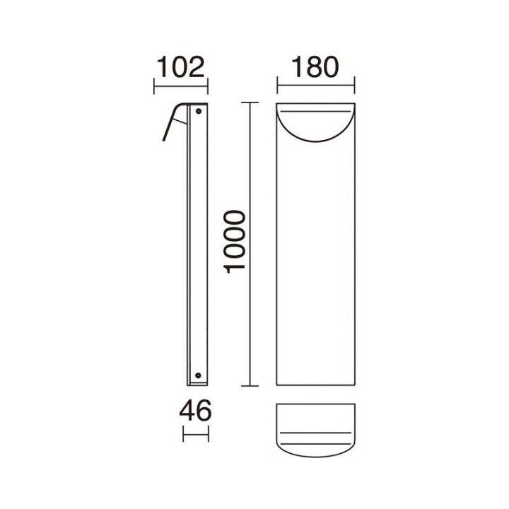 Baliza LED L1000 8,5W 3000K Gris Neolith Iron Moss Satin CRISTHER 926C-L3109B-82