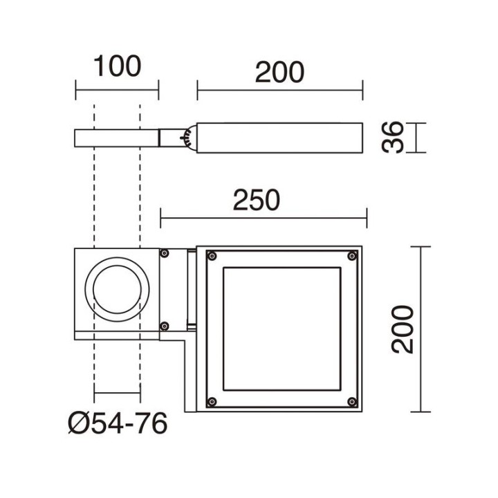 Proyector para exterior Columna para farolas TINA 26W 3340LM 3000K 72º Antracita CRISTHER 928F-L3126B-04