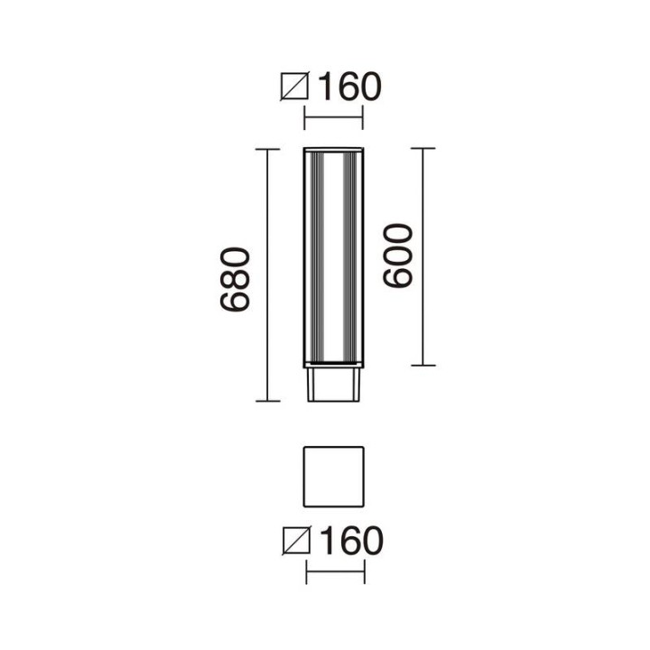 Baliza Aura 33W 4000K 5240lm Marrón óxido CRISTHER 932A-L3333B-90
