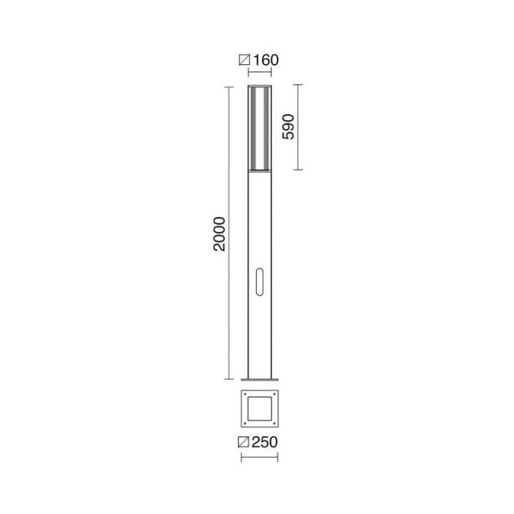 Baliza Aura 33W 3000K 5000lm Marrón óxido CRISTHER 932B-L3133B-90
