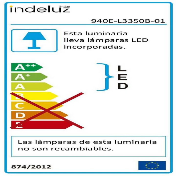 Adosado CROUS IP66 LED SMD 46W 7550lm 4000K Blanco INDELUZ 940E-L3350B-01