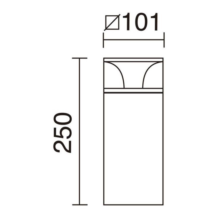 Baliza ODIN IP65 LED SMD 6W 780lm 3000K L250mm Antracita DOPO 941A-L0106A-04