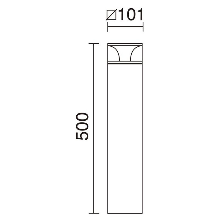 Baliza ODIN IP65 LED SMD 6W 780lm 3000K L500mm Antracita DOPO 941B-L0106A-04