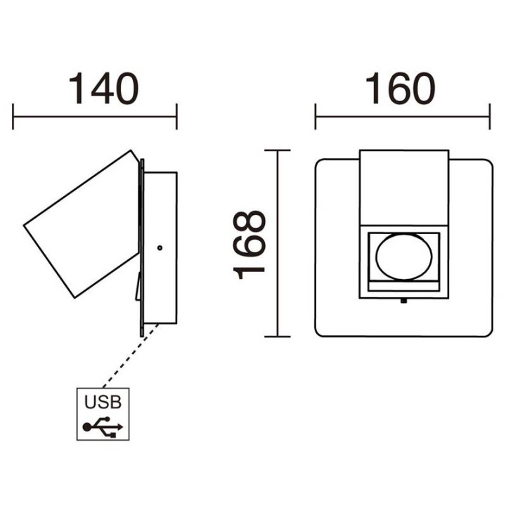Aplique lector ORFEO GU10 5W Blanco EXO 943A-G21X1A-01