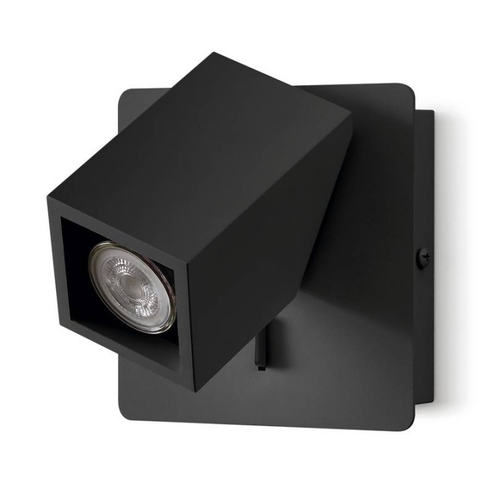 Aplique lector ORFEO GU10 5W Negro EXO 943A-G21X1A-02