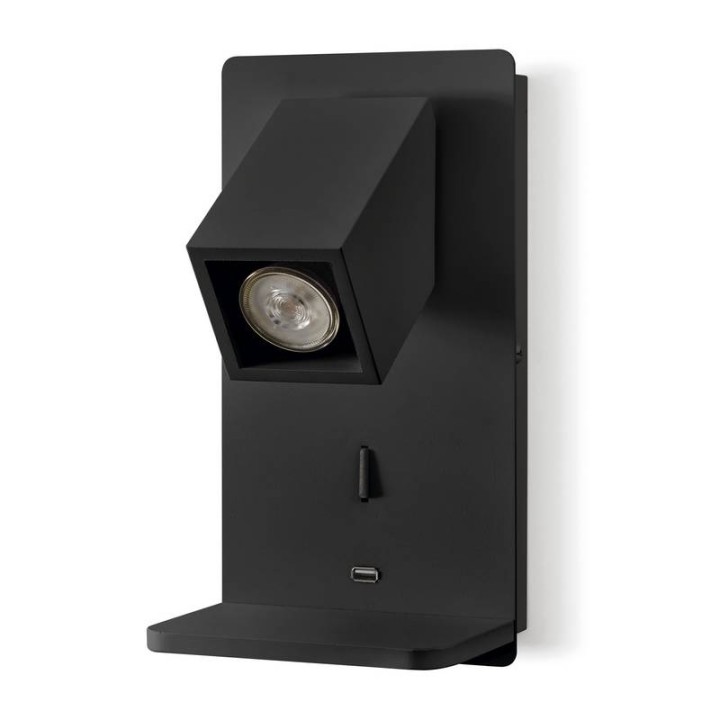 Aplique lector ORFEO GU10 5W c/band. Negro EXO 943B-G21X1A-02