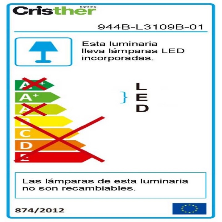 Pie de Salón para exterior AIDA IP65 LED SMD 3x9W 3x1000lm 3000K Blanco CRISTHER 944B-L3109B-01