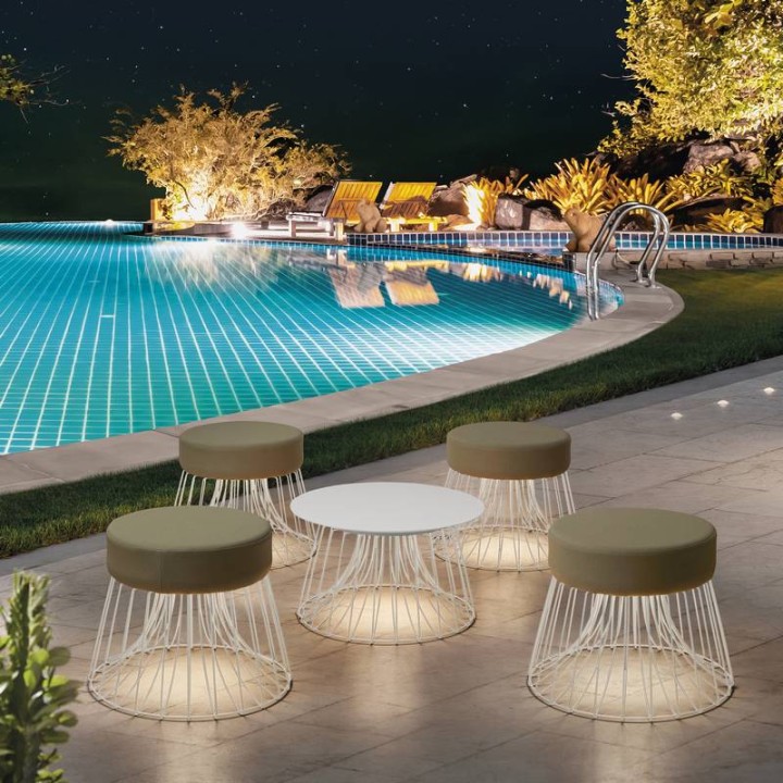 Luminaria de Exterior taburete AIDA IP65 LED SMD 14,4W 1265lm 3000K Blanco-OIL CRISTHER 944D-L3115B-01