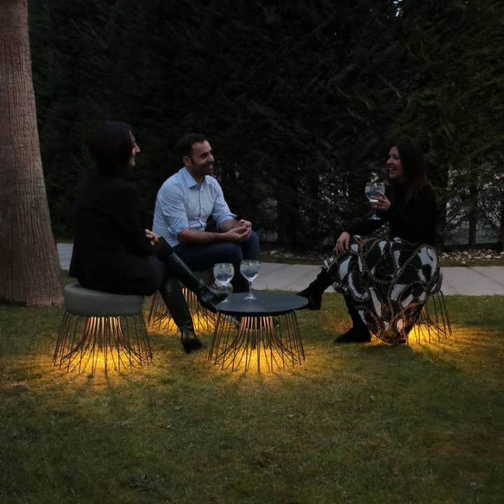 Luminaria de Exterior taburete AIDA IP65 LED SMD 14,4W 1265lm 3000K Antracita-OIL CRISTHER 944D-L3115B-04