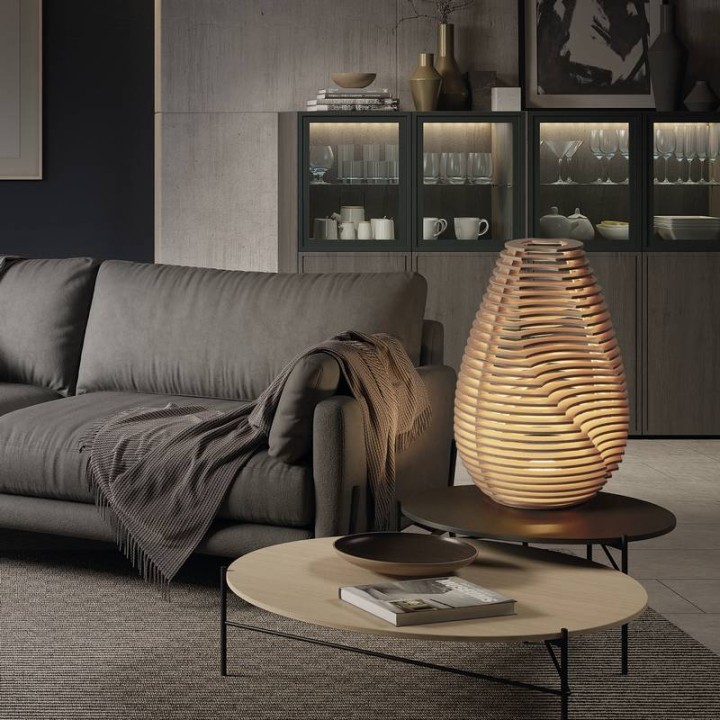 Lámpara de sobremesa TWIST GX53 LED T2 10W 1200lm 3000K Madera haya EXO 945A-L3110A-50