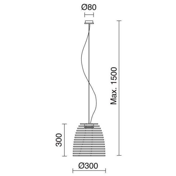 Lámpara colgante TWIST GX53 LED T2 6W 480lm 3000K Madera haya EXO 945C-L3110A-50