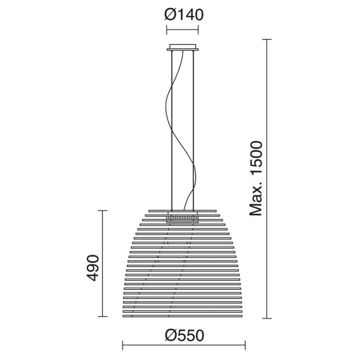 Lámpara colgante TWIST GX53 LED T2 10W 1200lm 3000K Madera haya EXO 945D-L3110A-50