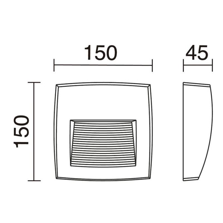 Aplique de Exterior Asimetrico STORM IP55 LED R7S 4W 3000K Negro DOPO 947A-L3104A-02