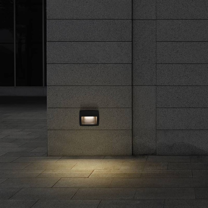 Aplique de Exterior Asimetrico STORM IP55 LED R7S 11W 3000K Gris DOPO 947C-L3111A-03