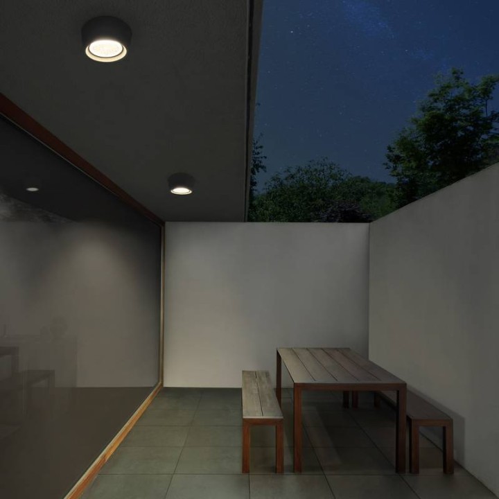 Plafón de exterior MIST IP55 GX53 LED Bulb 10W 1200lm 3000K Gris DOPO 948A-L3110A-03