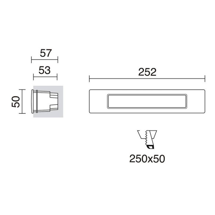Lámpara empotrable para exterior Pared WIND IP55 LED R7s 11W 3000K Gris DOPO 949A-L3111A-03