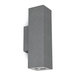 Aplique de Exterior STONE cuadrado IP65 (2x) GU10 Máx 12W CONCRETE Negro CRISTHER 965A-G21X1A-NB