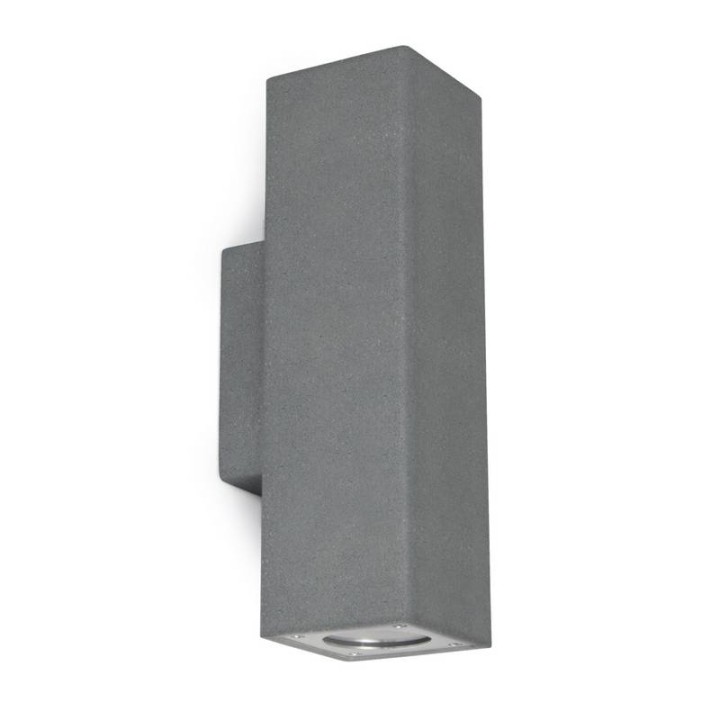 Aplique de Exterior STONE cuadrado IP65 (2x) GU10 Máx 12W CONCRETE Negro CRISTHER 965A-G21X1A-NB