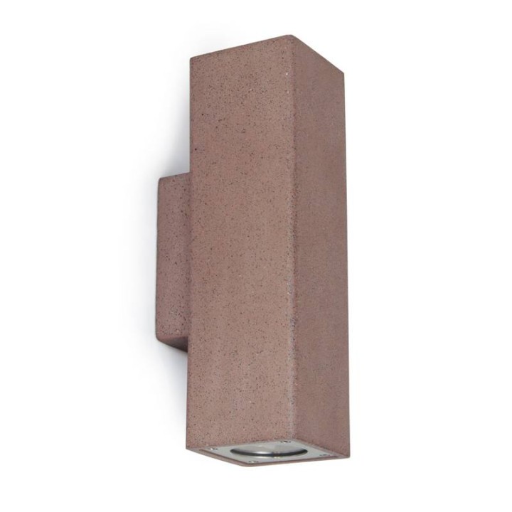 Aplique de Exterior STONE cuadrado IP65 (2x) GU10 Máx 12W CONCRETE Rojo CRISTHER 965A-G21X1A-NR